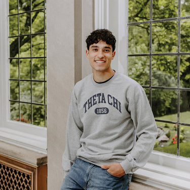 Theta Chi gray fraternity Champion Collegiate Crewneck