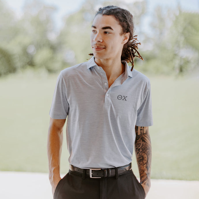 Theta Chi Johnnie-O Heather Grey Polo
