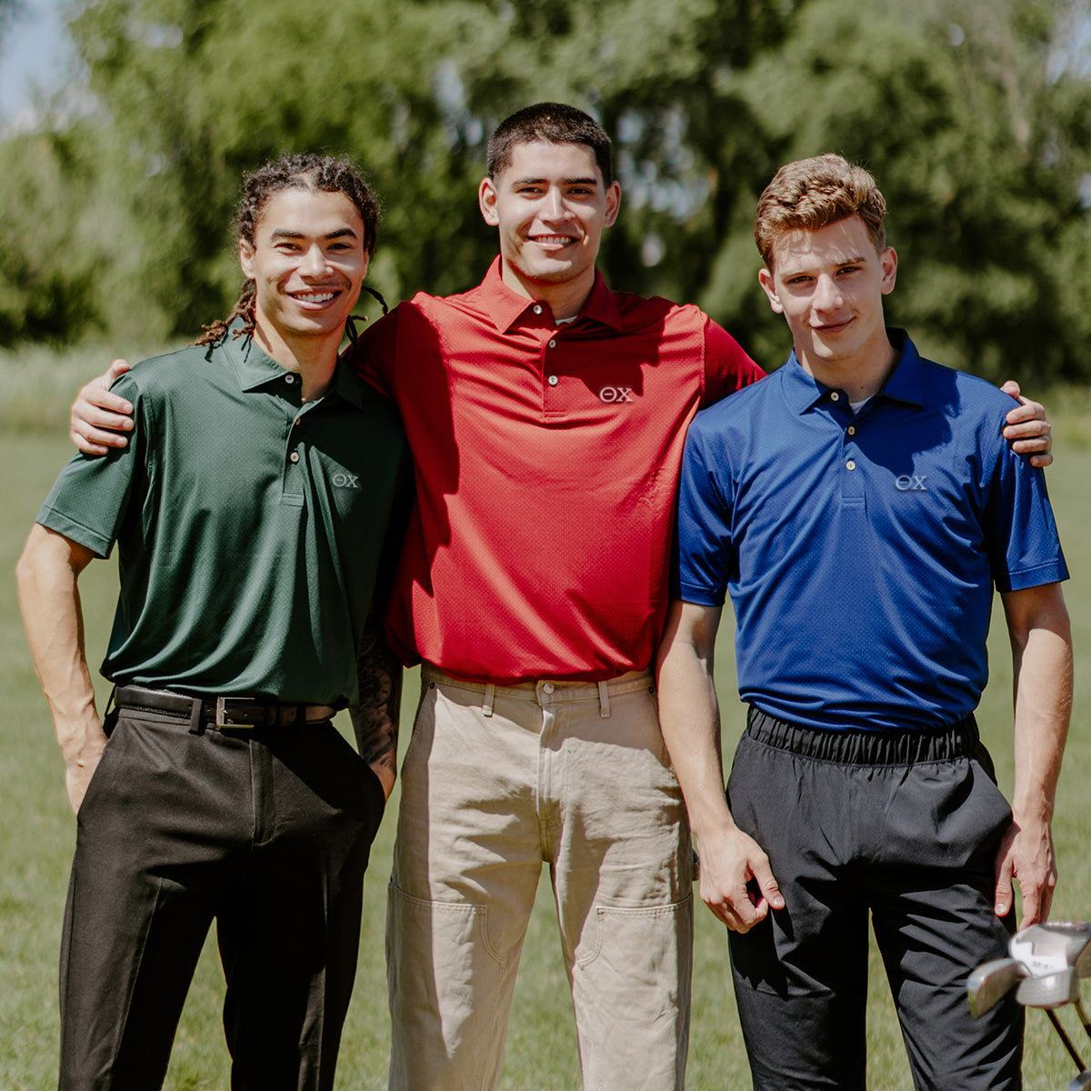 Theta Chi Peter Millar Tesseract Patterned Polo With Greek Letters