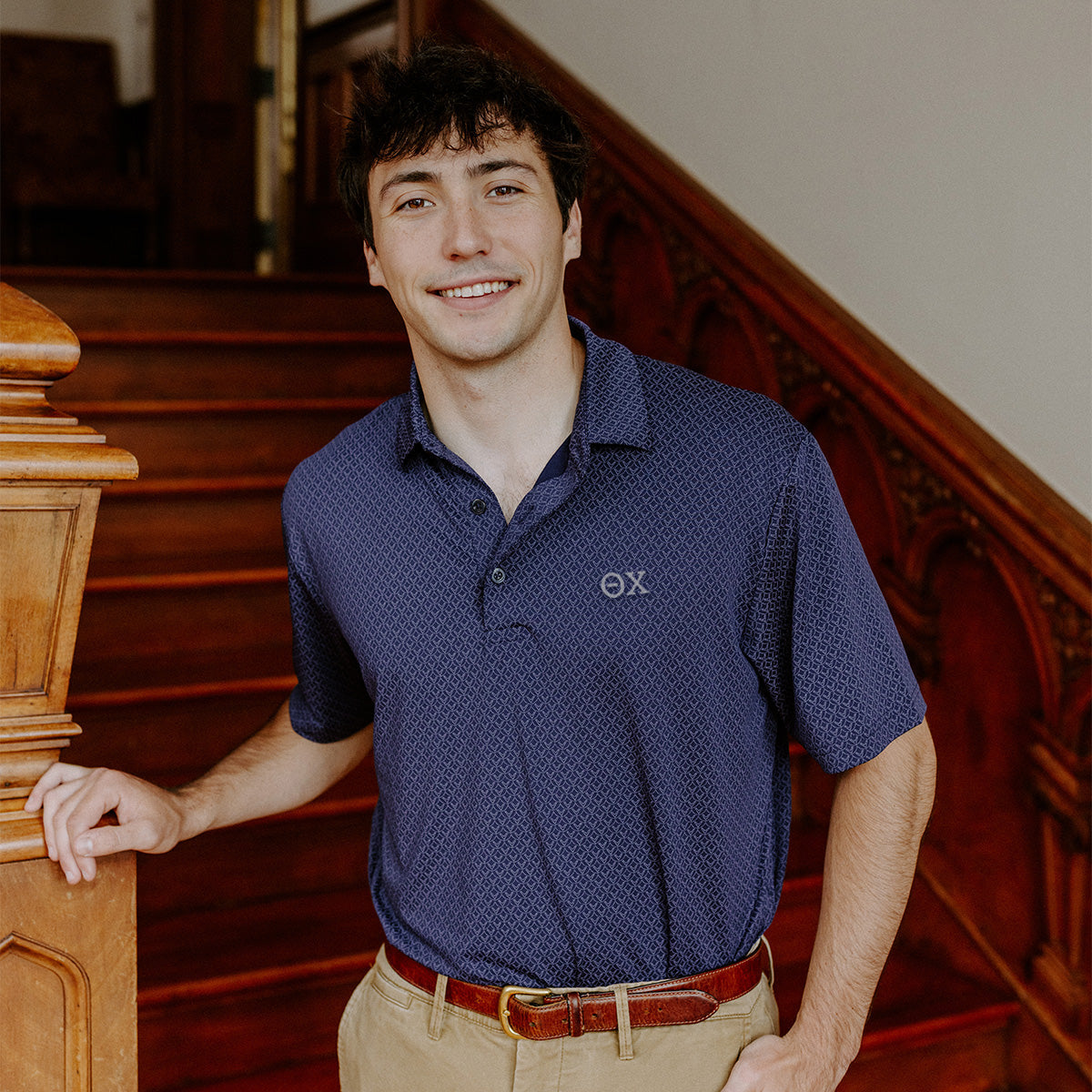 Theta Chi Callaway Chevron Patterned Polo Theta Chi