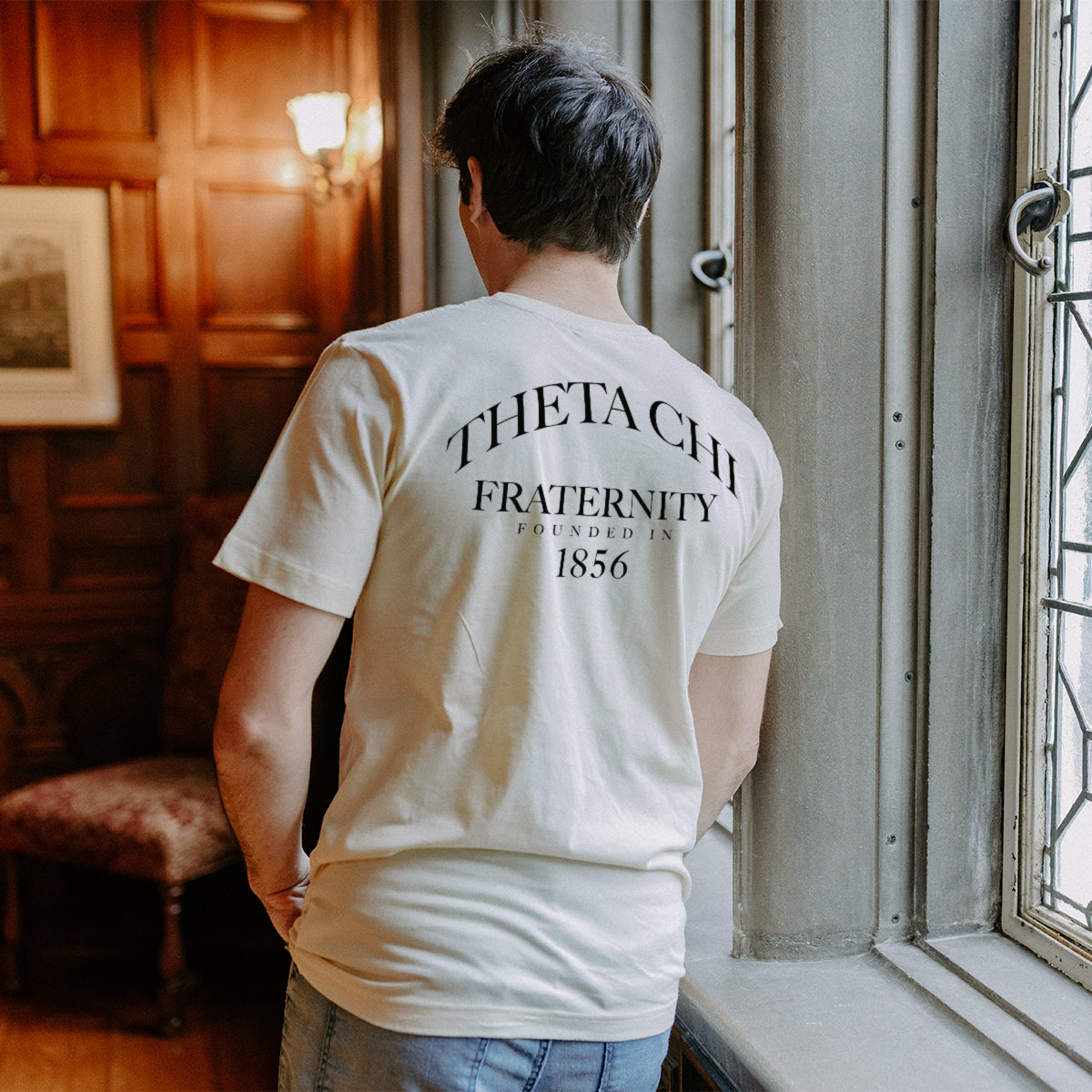 Theta Chi fraternity short sleeve t-shirt.