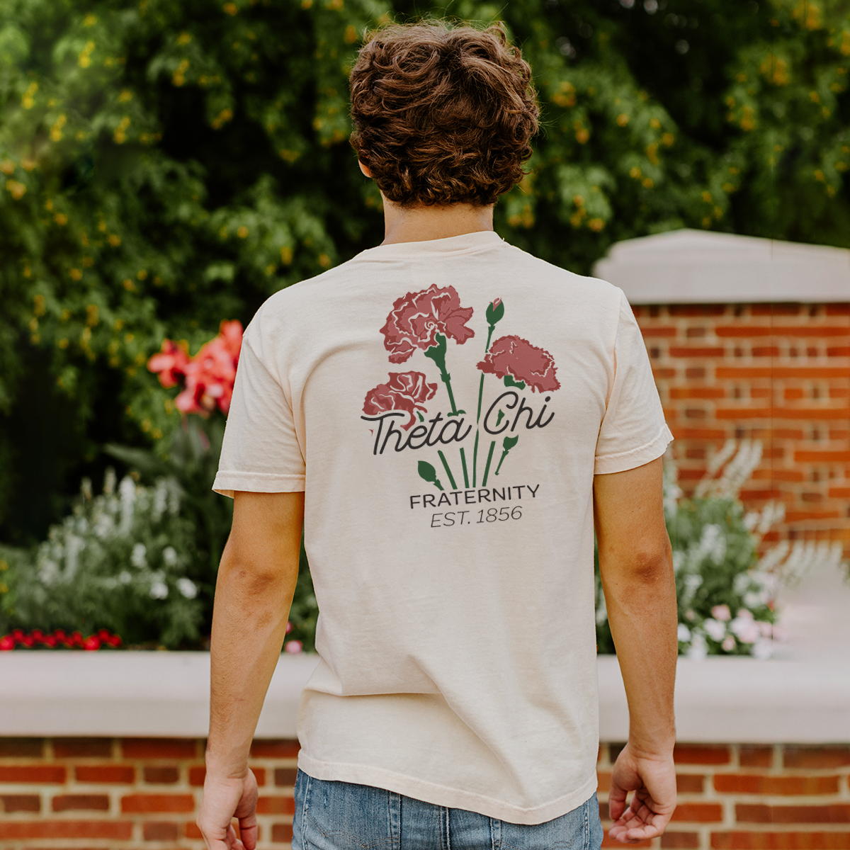 Theta Chi Red Carnation Ivory Short Sleeve Tee