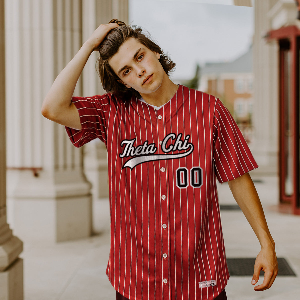 Theta Chi sublimated fraternity baseball jersey.