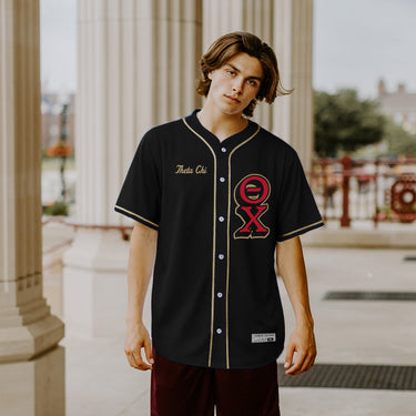 Theta Chi sublimated fraternity baseball jersey.