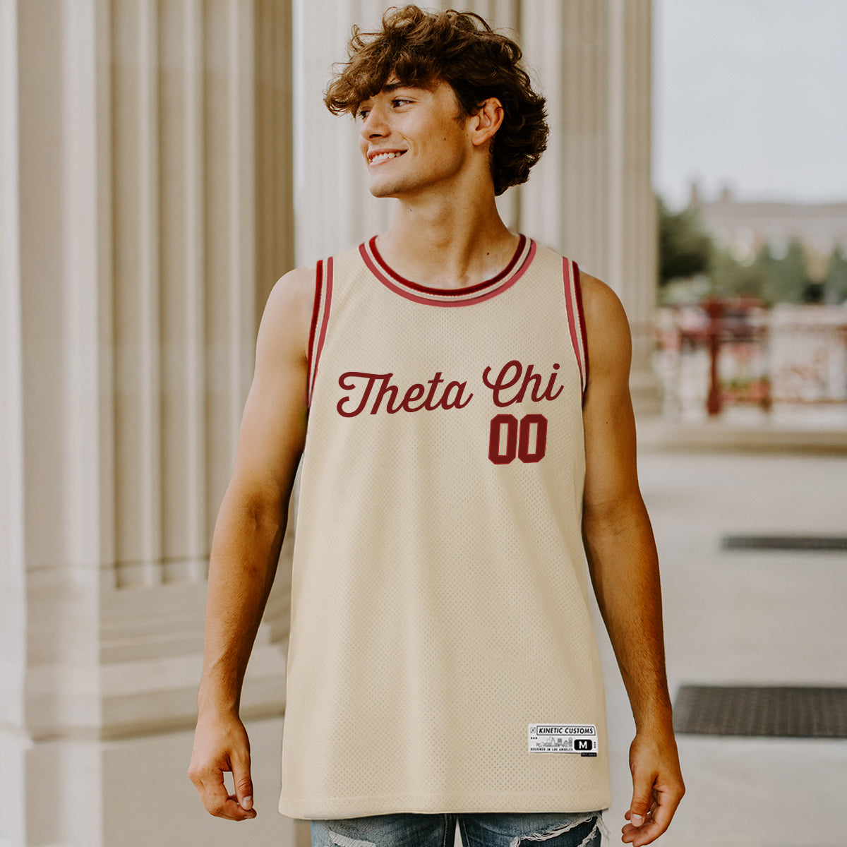 Theta Chi sublimated fraternity basketball jersey.