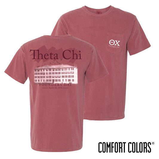 New! Theta Chi Comfort Colors Founders Day Short Sleeve Tee