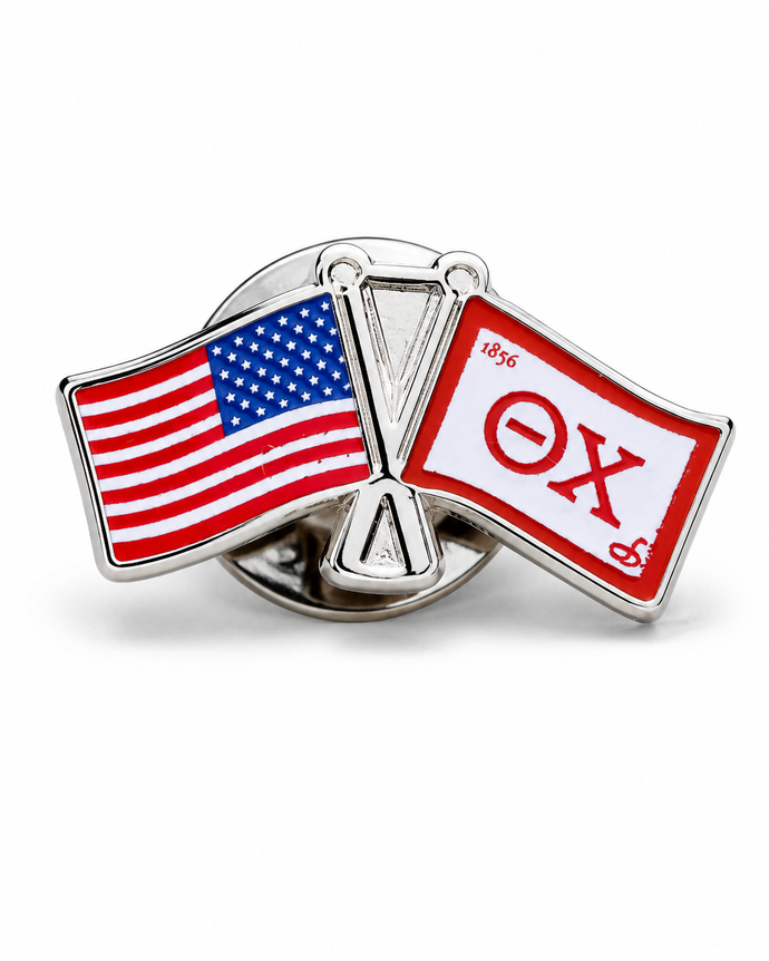 Crossed Flags Lapel Pin