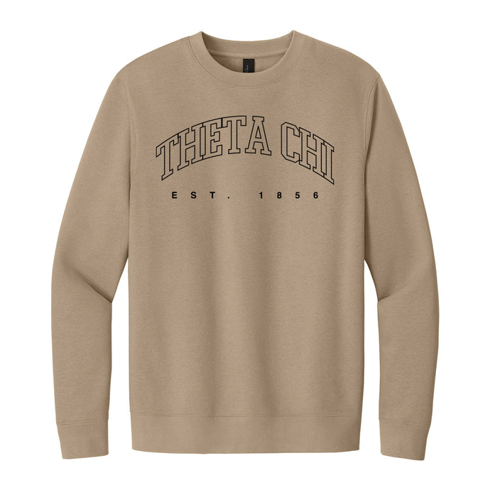 Neutral tan crewneck with fraternity design