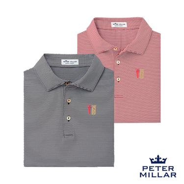 Theta Chi Peter Millar Jubilee Stripe Stretch Polo with Shield