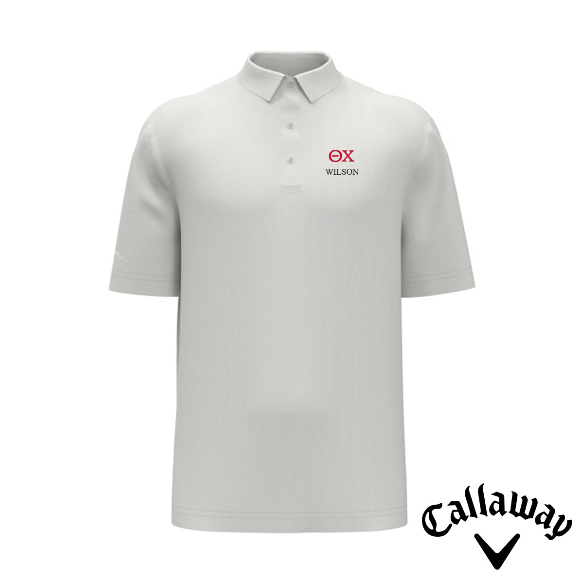 Theta Chi White Callaway Greek Letter Golf Polo