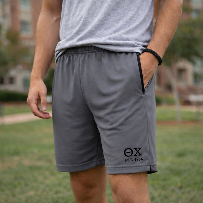 Theta Chi 7in Grey Pocketed Shorts
