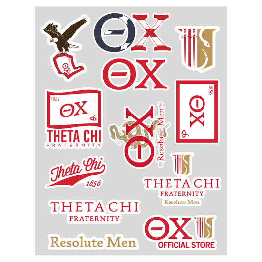 Theta Chi Sticker Sheet | Theta Chi| Promotional > Stickers
