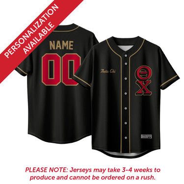 Theta Chi Block Baseball Jersey.
