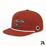 Red Theta Chi hat featuring script embroidery, white rope detail, and a "56" side patch.