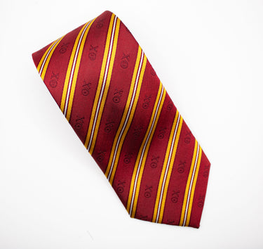 Theta Chi Red and Gold Striped Silk Tie