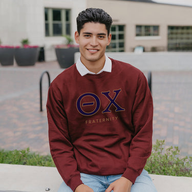 Theta Chi Maroon Old School Crewneck