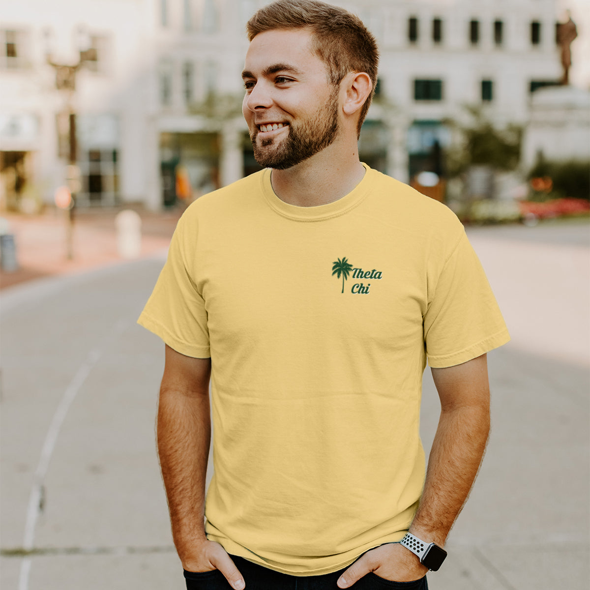 Theta Chi Comfort Colors Good Vibes Palm Tree Tee
