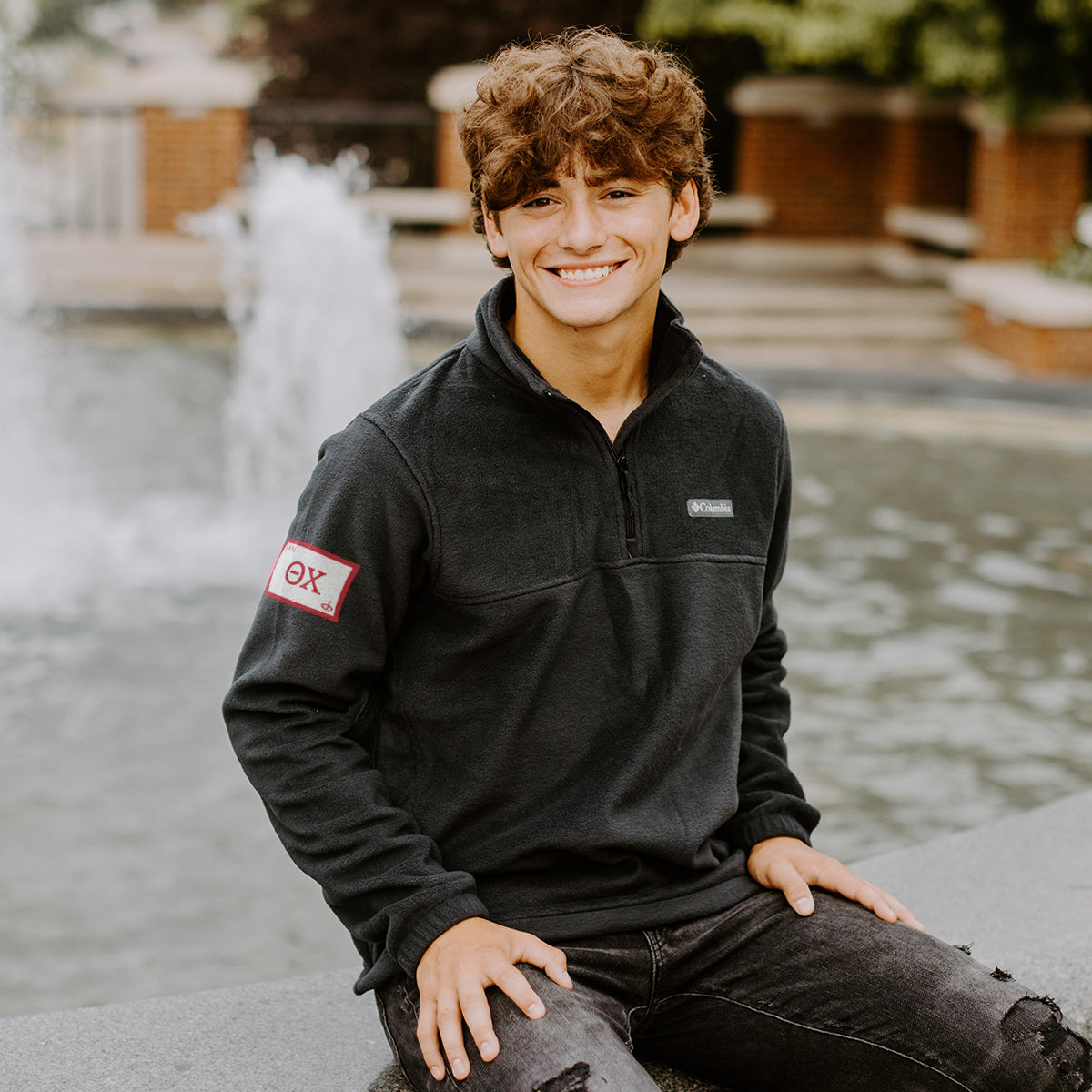 Theta Chi Columbia Embroidered Flag Quarter Zip