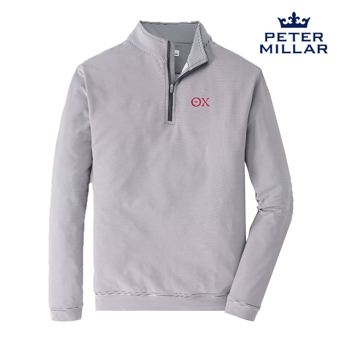 Theta Chi Peter Millar Mini Stripe Stretch Quarter Zip