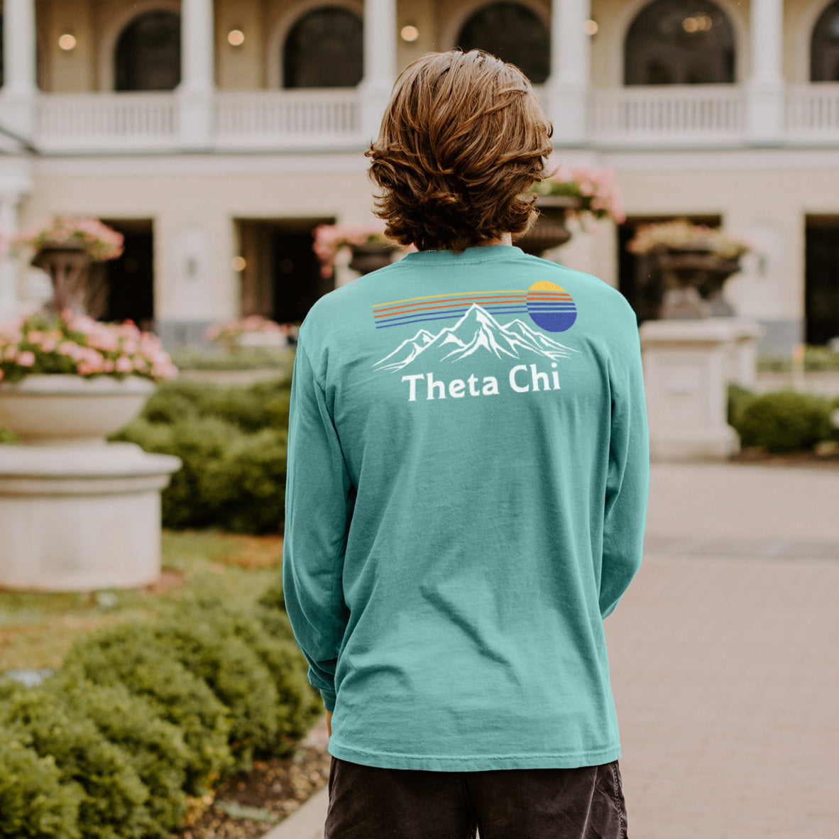 Theta Chi Retro Mountain Comfort Colors Tee