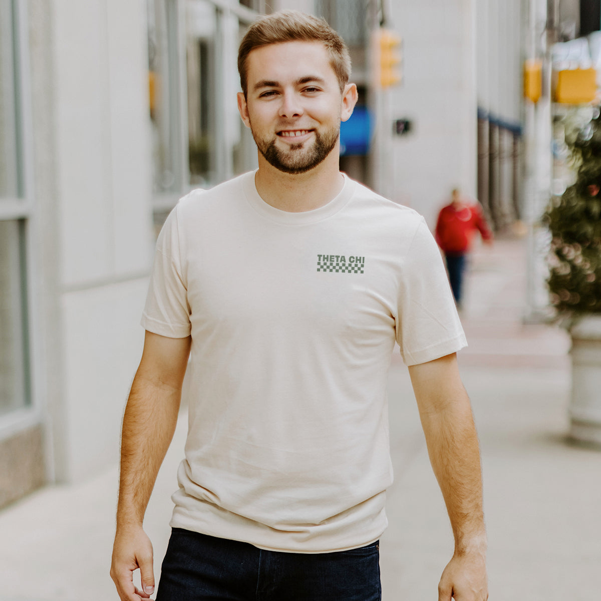Theta Chi Natural Clover Checker Short Sleeve Tee