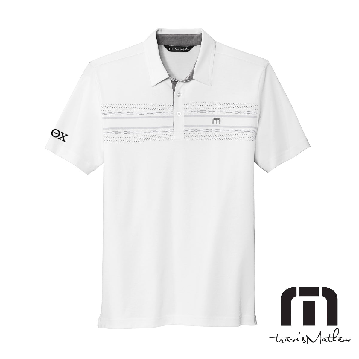 Theta Chi Travis Mathew Embroidered Chest Stripe Golf Polo