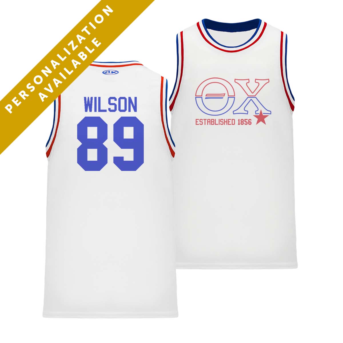 Theta Chi Retro Block Basketball Jersey