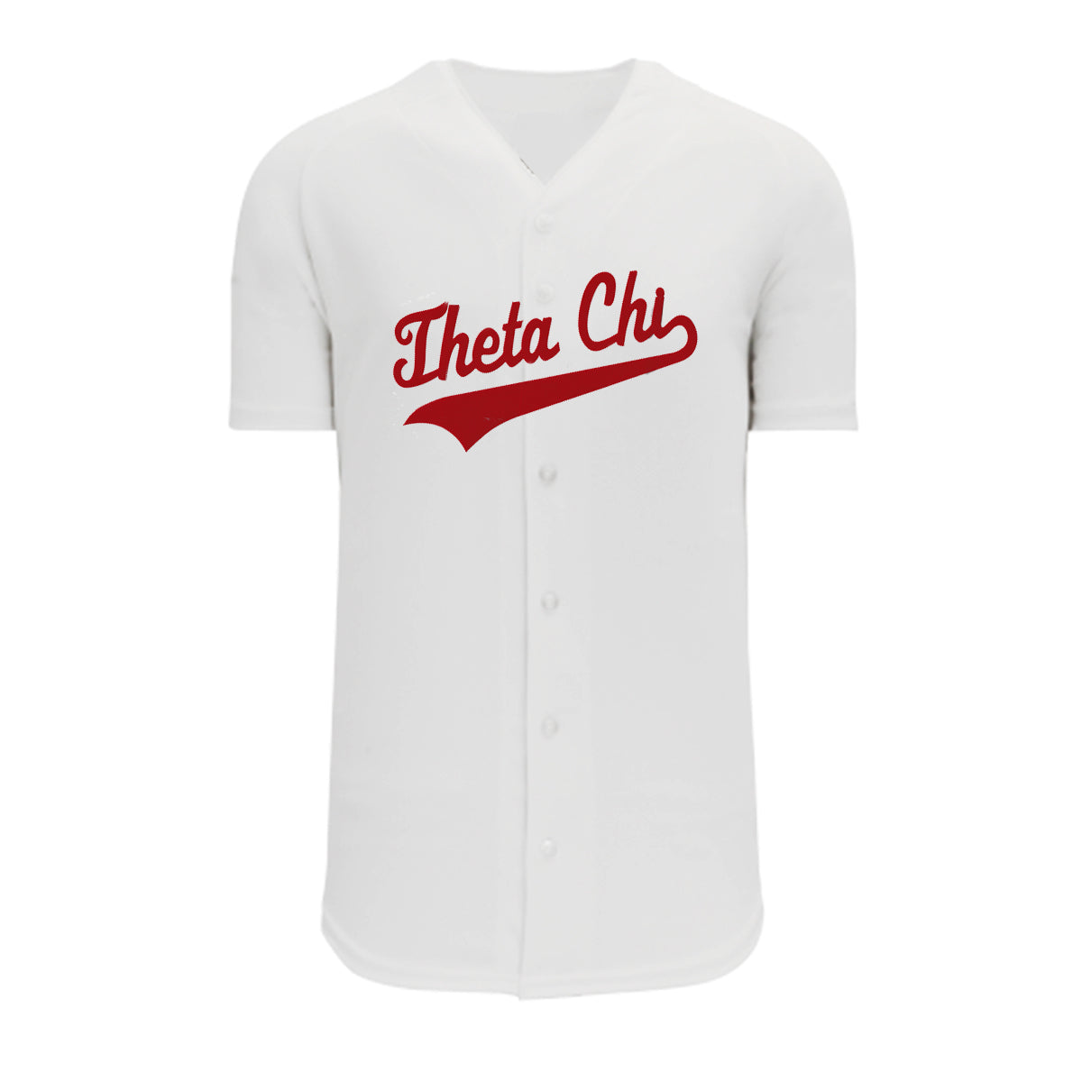 Theta Chi White Mesh Baseball Jersey