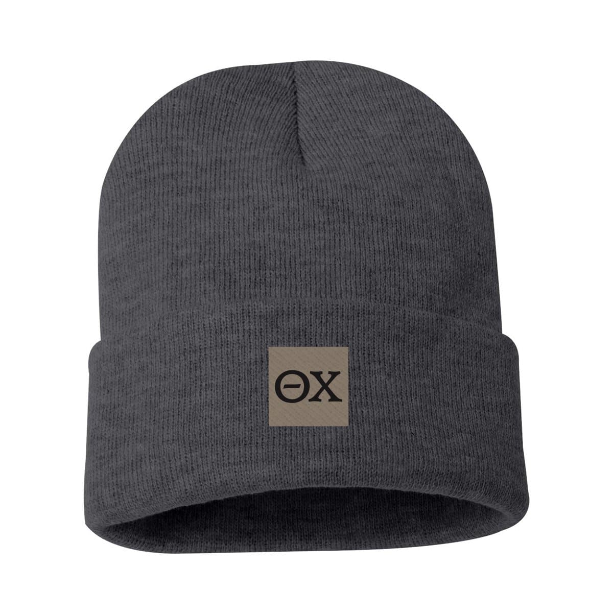 Theta Chi Charcoal Letter Beanie | Theta Chi | Headwear > Beanies
