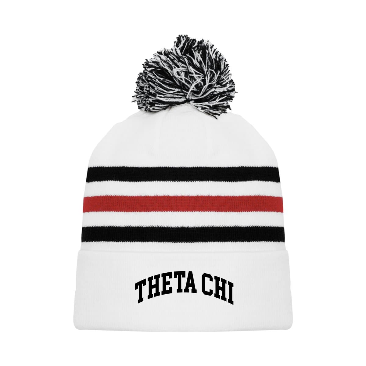 Theta Chi White Hockey Knit Beanie | Theta Chi | Headwear > Beanies