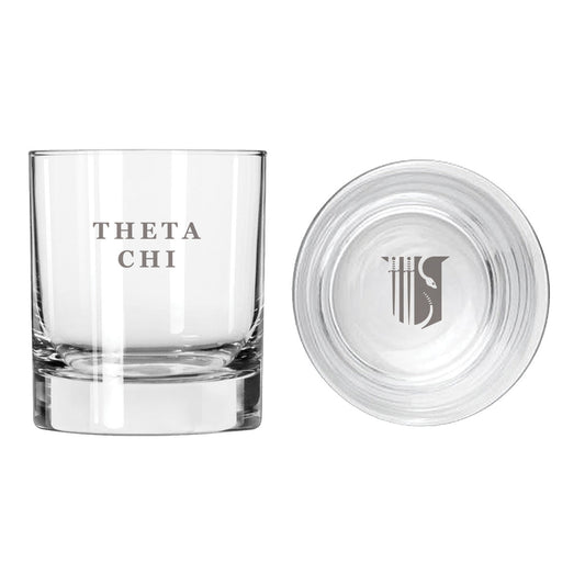 New! Theta Chi Fraternity Legacy Rocks Glass