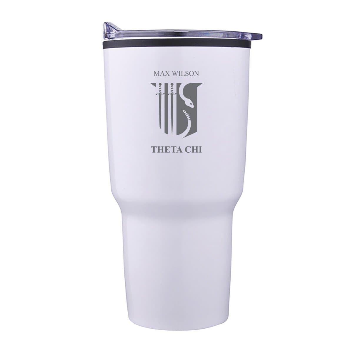 Theta Chi Personalized 30oz White Tumbler | Theta Chi | Drinkware > Travel mugs
