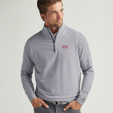Theta Chi Peter Millar Mini Stripe Stretch Quarter Zip