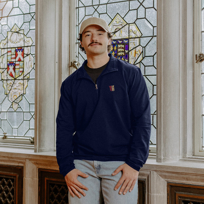 New! Theta Chi Embroidered Symbol Quarter Zip Theta Chi