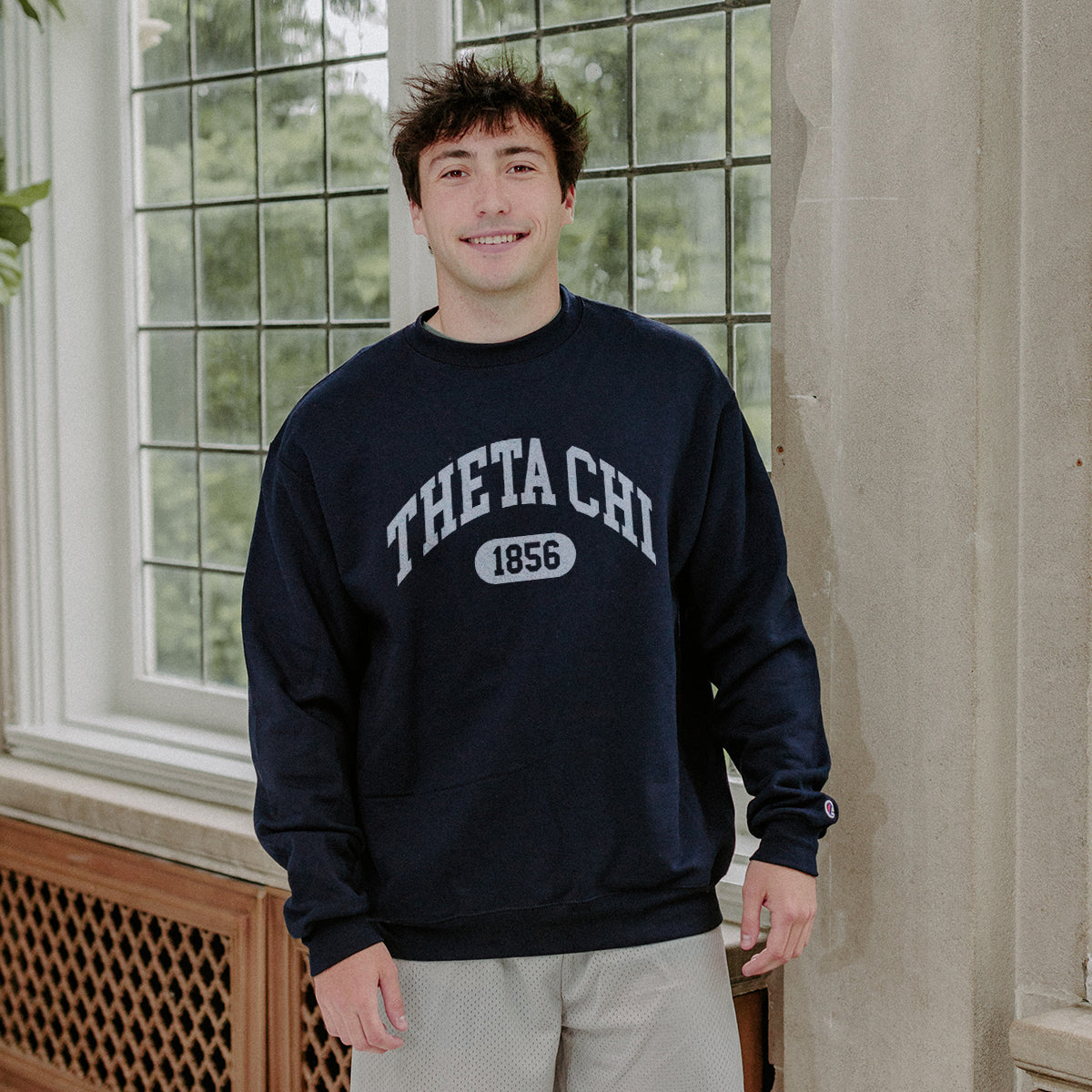 Theta Chi Navy Greek Champion Collegiate Crewneck