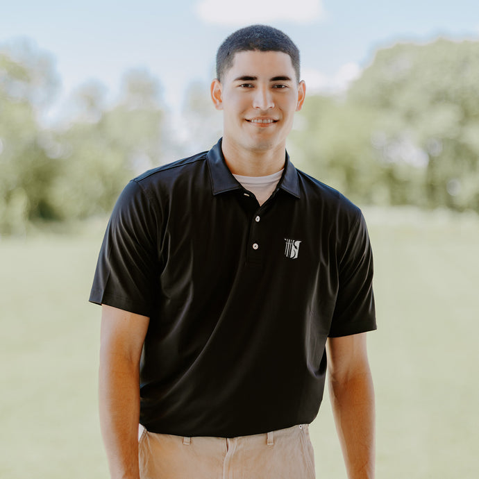 Theta Chi Peter Millar Black Polo With Symbol