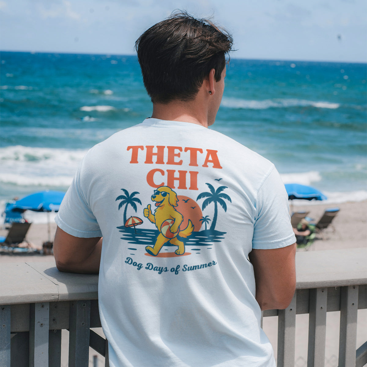 New! Theta Chi Golden Summer Short Sleeve Tee