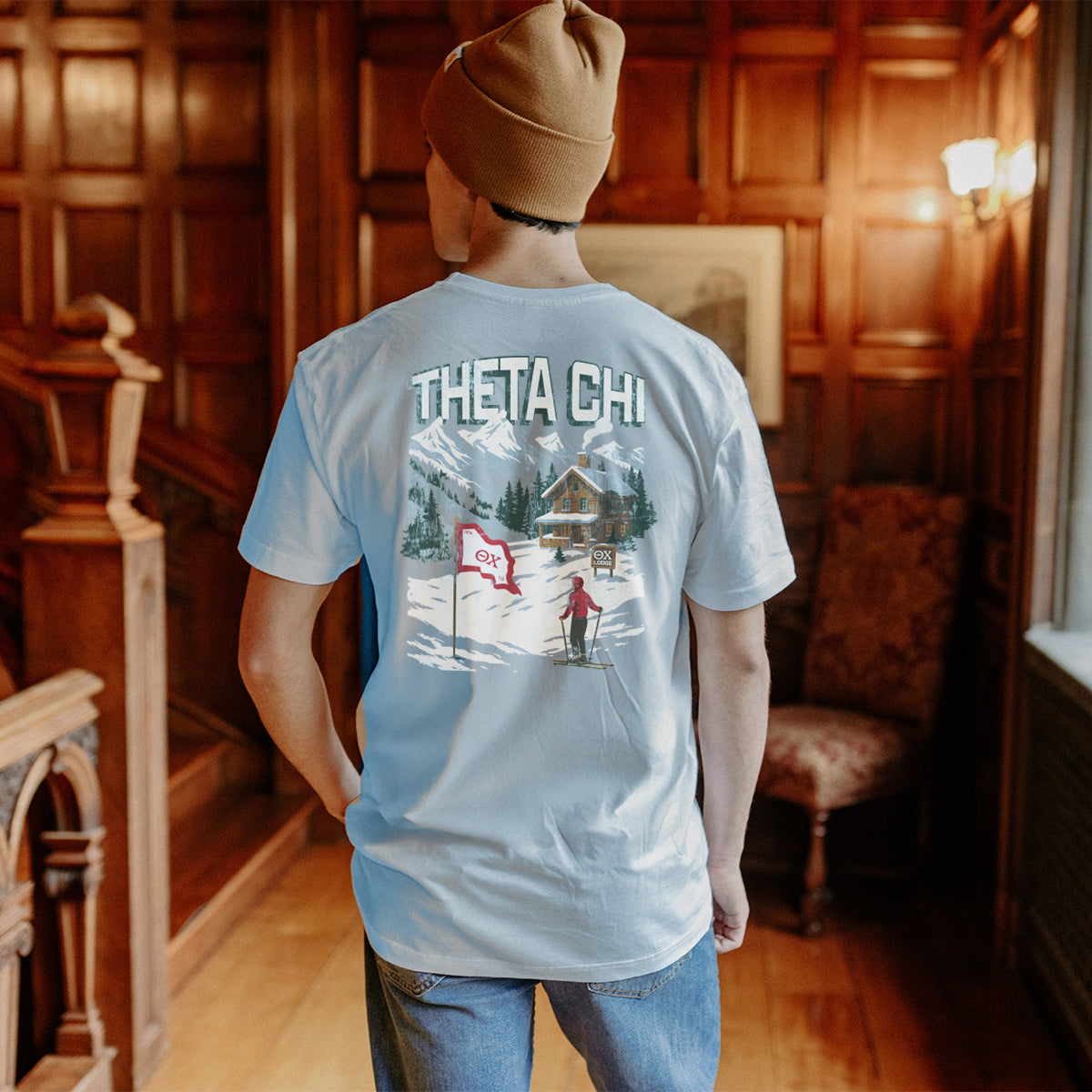 Theta Chi fraternity Retro Alpine Short Sleeve Tee