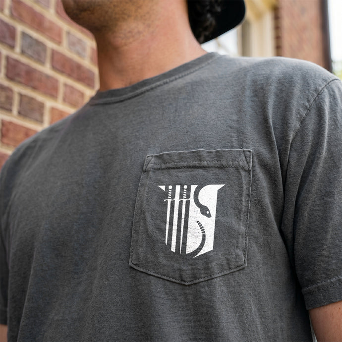 Theta Chi Shield grey comfort colors soft pocket t-shirt