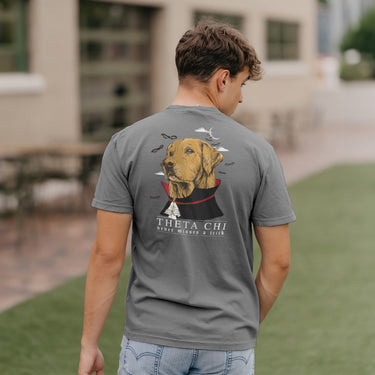 Limited Edition Theta Chi Vampire Retriever Short Sleeve Pocket Tee