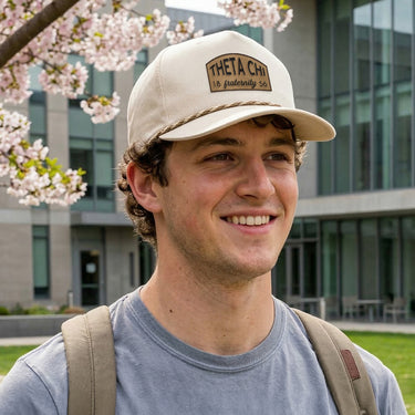 New! Theta Chi Legacy Caddy Hat with Leather Patch