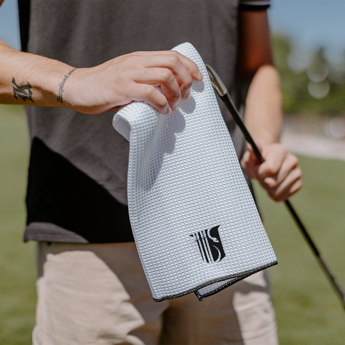 Theta Chi Embroidered White Waffle Golf Towel