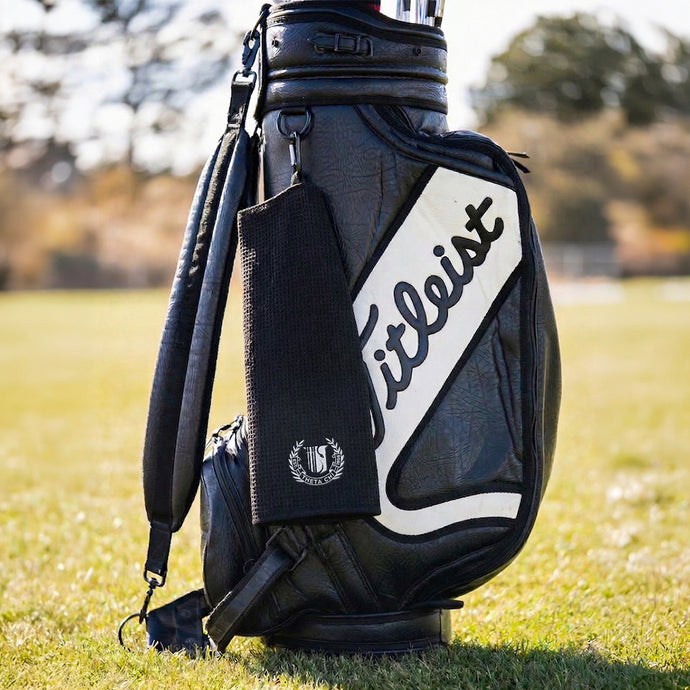 Theta Chi Embroidered Black Golf Towel