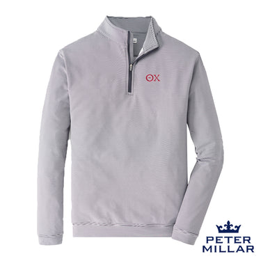 Theta Chi Peter Millar Mini Stripe Stretch Quarter Zip