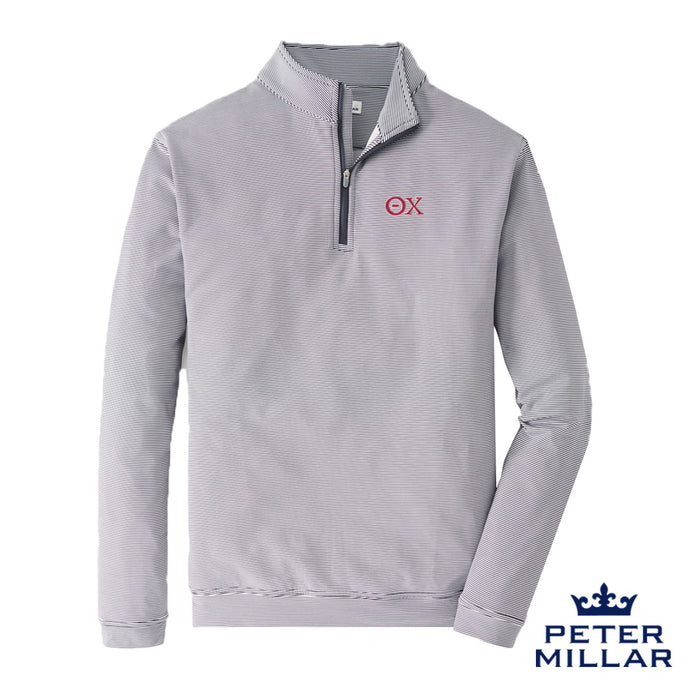 Theta Chi Peter Millar Mini Stripe Stretch Quarter Zip