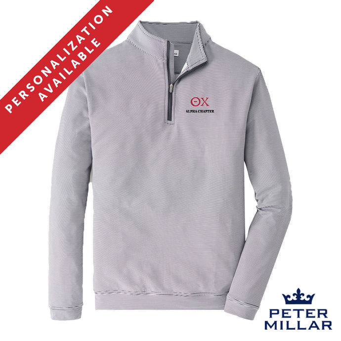 Theta Chi Personalized Peter Millar Mini Stripe Stretch Quarter Zip