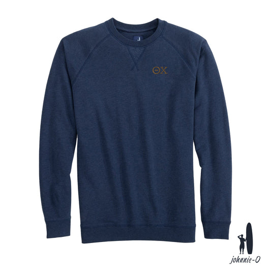 Theta Chi Johnnie-O Navy Freeman Crewneck