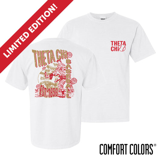 New! Theta Chi Comfort Colors Throwback Throwers Short Sleeve Tee