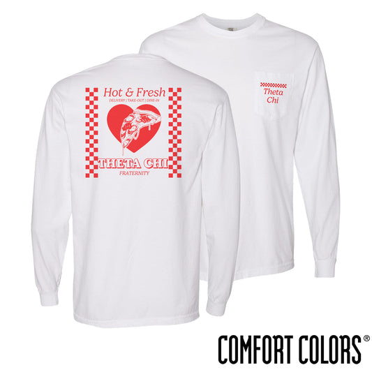 Theta Chi Hot and Fresh Pizza Long Sleeve Tee