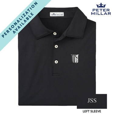 Theta Chi Personalized Peter Millar Black Polo With Symbol